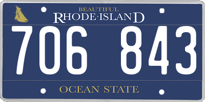 RI license plate 706843