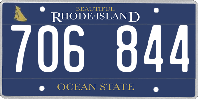 RI license plate 706844