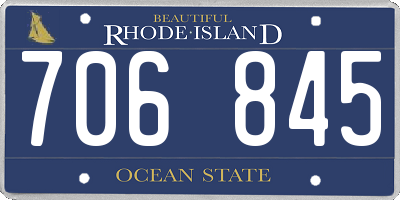 RI license plate 706845