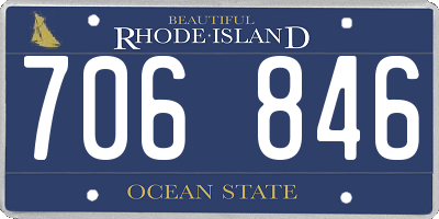 RI license plate 706846