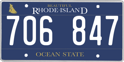 RI license plate 706847