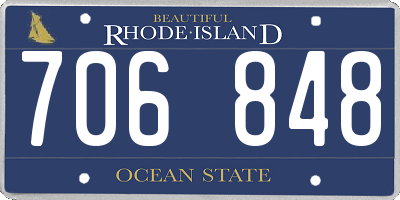 RI license plate 706848