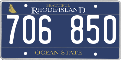 RI license plate 706850