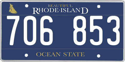 RI license plate 706853