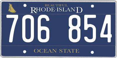 RI license plate 706854
