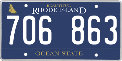 RI license plate 706863