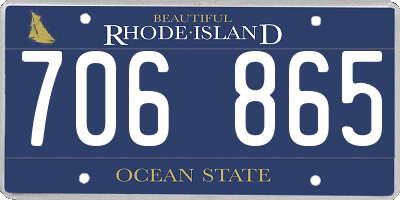 RI license plate 706865