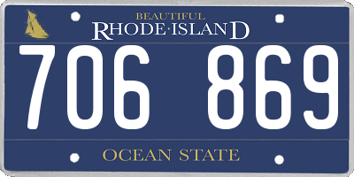 RI license plate 706869