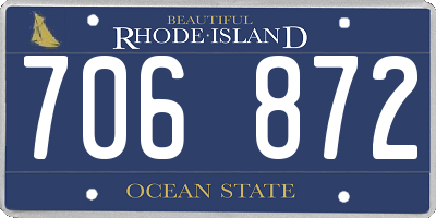 RI license plate 706872
