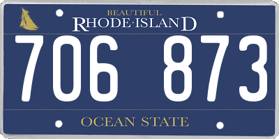 RI license plate 706873