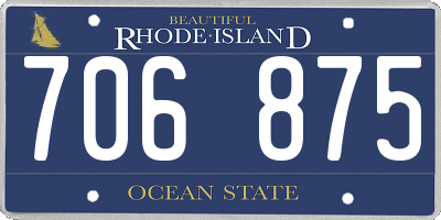 RI license plate 706875