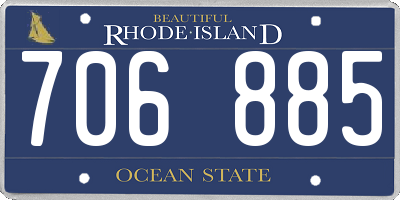 RI license plate 706885