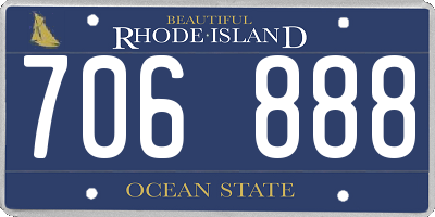 RI license plate 706888