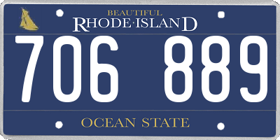 RI license plate 706889