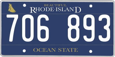 RI license plate 706893