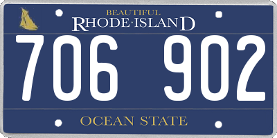 RI license plate 706902