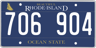 RI license plate 706904