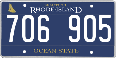 RI license plate 706905