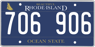 RI license plate 706906