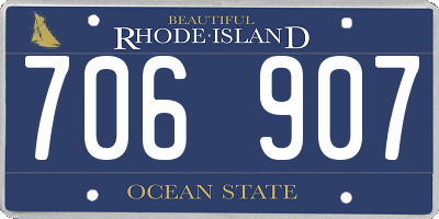 RI license plate 706907