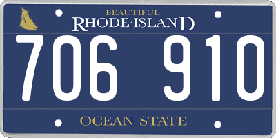 RI license plate 706910