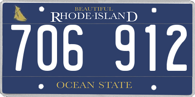 RI license plate 706912