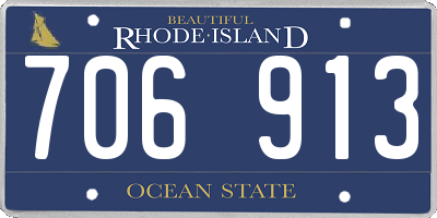 RI license plate 706913