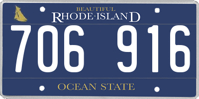 RI license plate 706916