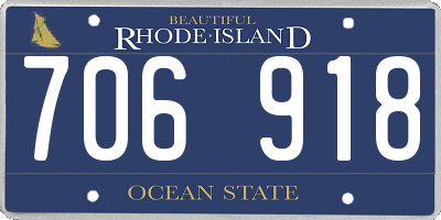 RI license plate 706918