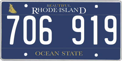 RI license plate 706919