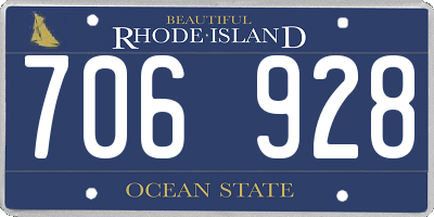 RI license plate 706928