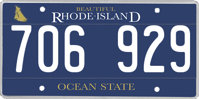 RI license plate 706929
