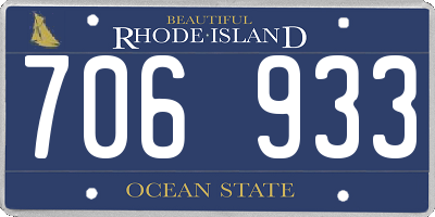 RI license plate 706933