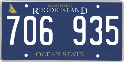 RI license plate 706935