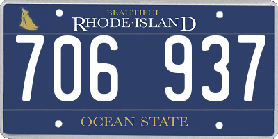 RI license plate 706937