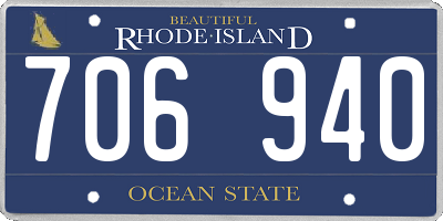 RI license plate 706940