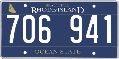 RI license plate 706941