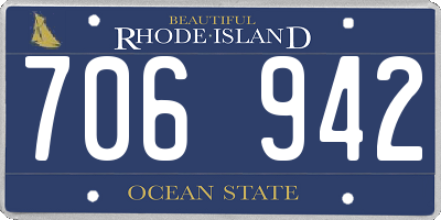RI license plate 706942
