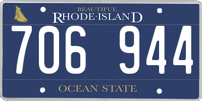 RI license plate 706944