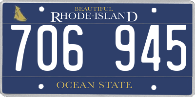RI license plate 706945
