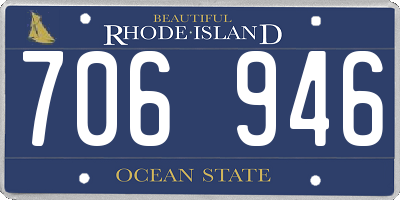 RI license plate 706946