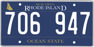 RI license plate 706947