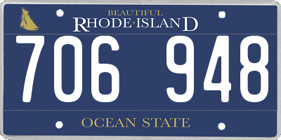 RI license plate 706948