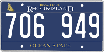 RI license plate 706949