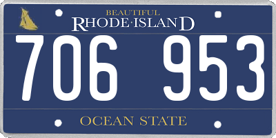 RI license plate 706953