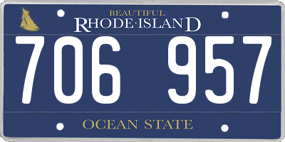 RI license plate 706957