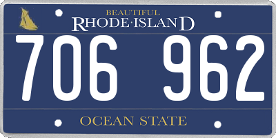 RI license plate 706962