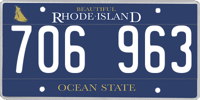 RI license plate 706963