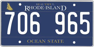 RI license plate 706965