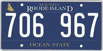 RI license plate 706967